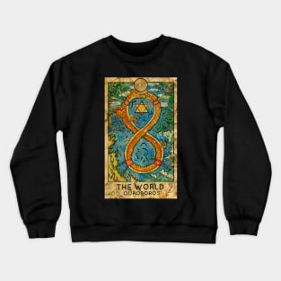 The World. Major Arcana Tarot Card. Hand drawn original artwork.  Check out my other designs. Crewneck Sweatshirt